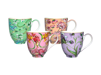 Maxwell & Williams Estelle Michaelides Mystique Coupe Mug 400ml Set of 4 Assorted Gift Boxed