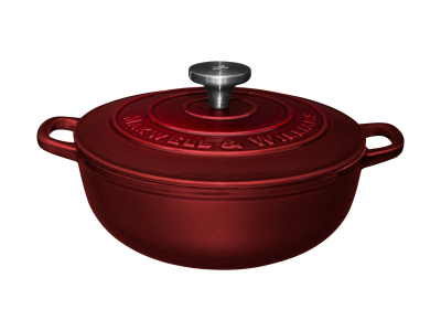 Maxwell & Williams Cast Iron Round Casserole Merlot 24cm Gift Boxed
