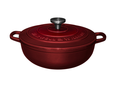 Maxwell & Williams Cast Iron Round Casserole Merlot 26cm Gift Boxed