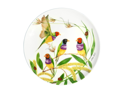 Maxwell & Williams Eloise Short Lyric Coupe Plate 20cm Gouldian Finch Gift Boxed