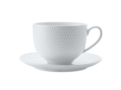 Maxwell & Williams White Basics Diamonds Tea Cup & Saucer  220ml