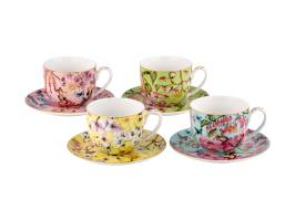 Maxwell & Williams Estelle Michaelides Enchantment Cup & Saucer 280ml Set of 4 Gift Boxed