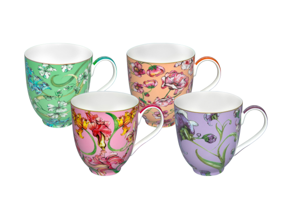 Maxwell & Williams Estelle Michaelides Mystique Coupe Mug 400ml Set of 4 Assorted Gift Boxed