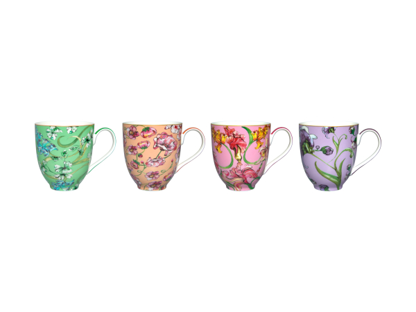Maxwell & Williams Estelle Michaelides Mystique Coupe Mug 400ml Set of 4 Assorted Gift Boxed