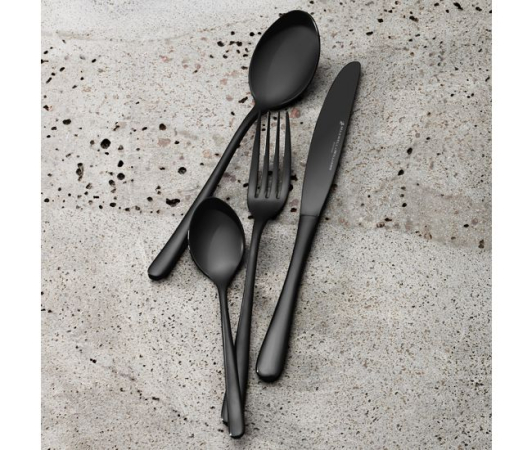 Maxwell & Williams Leveson Cutlery Set 24pc Shiny Black Gift Boxed