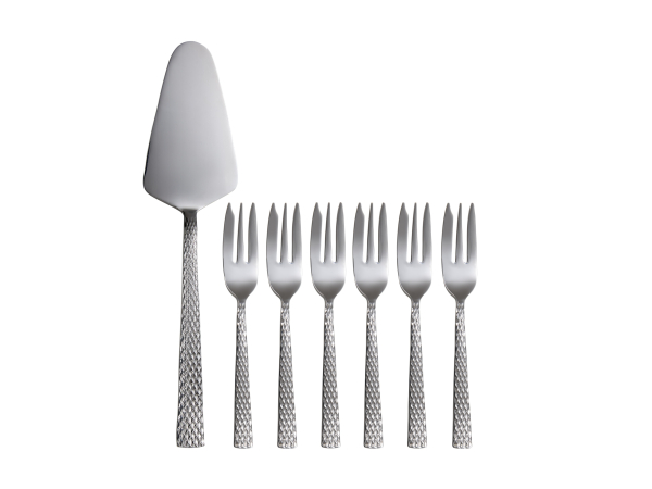 Maxwell & Williams Diamonds Cake Server & Fork Set 7pc Gift Boxed