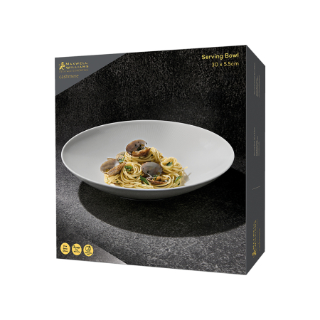 Maxwell & Williams Cashmere Serveware Bundle: Consists of, 1x Serving Bowl 30x5.5cm Gift Boxed, 1x Rectangular Platter 31x19cm Gift Boxed, 1x Rectangular Platter 36.5x22cm Gift Boxed 