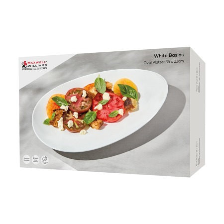 Maxwell & Williams White Basics Oval Platter Bundle: Consists of 1x 30x18cm + 1x 35x21cm + 1x 40x24cm