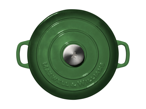 Maxwell & Williams Cast Iron Round Casserole English Racing Green 26cm Gift Boxed