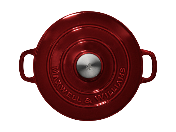 Maxwell & Williams Cast Iron Round Casserole Merlot 24cm Gift Boxed