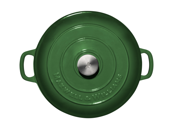 Maxwell & Williams Cast Iron Round Casserole English Racing Green 28cm Gift Boxed