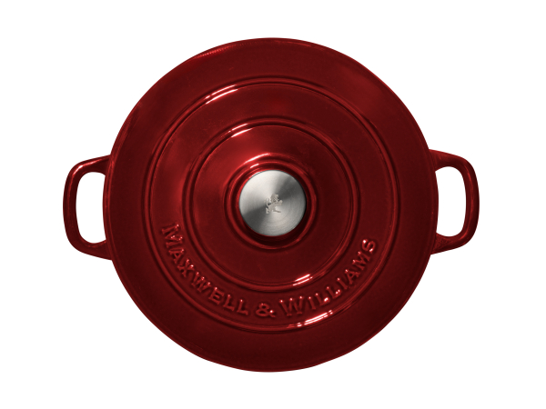 Maxwell & Williams Cast Iron Round Casserole Merlot 28cm Gift Boxed