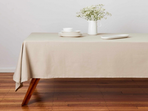 Maxwell & Williams Cotton Classics Rectangular Tablecloth 230x150cm Pebble