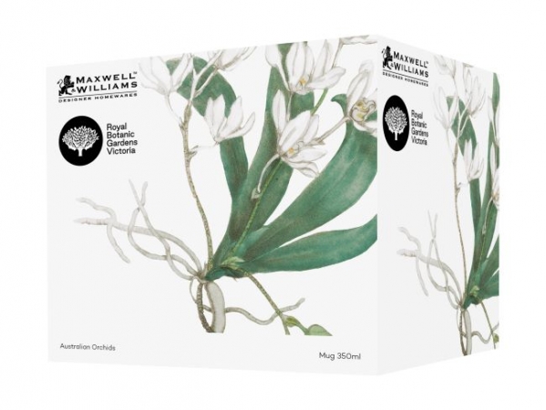 Maxwell & Williams Royal Botanic Gardens Australian Orchids Mug 350ML White Gift Boxed
