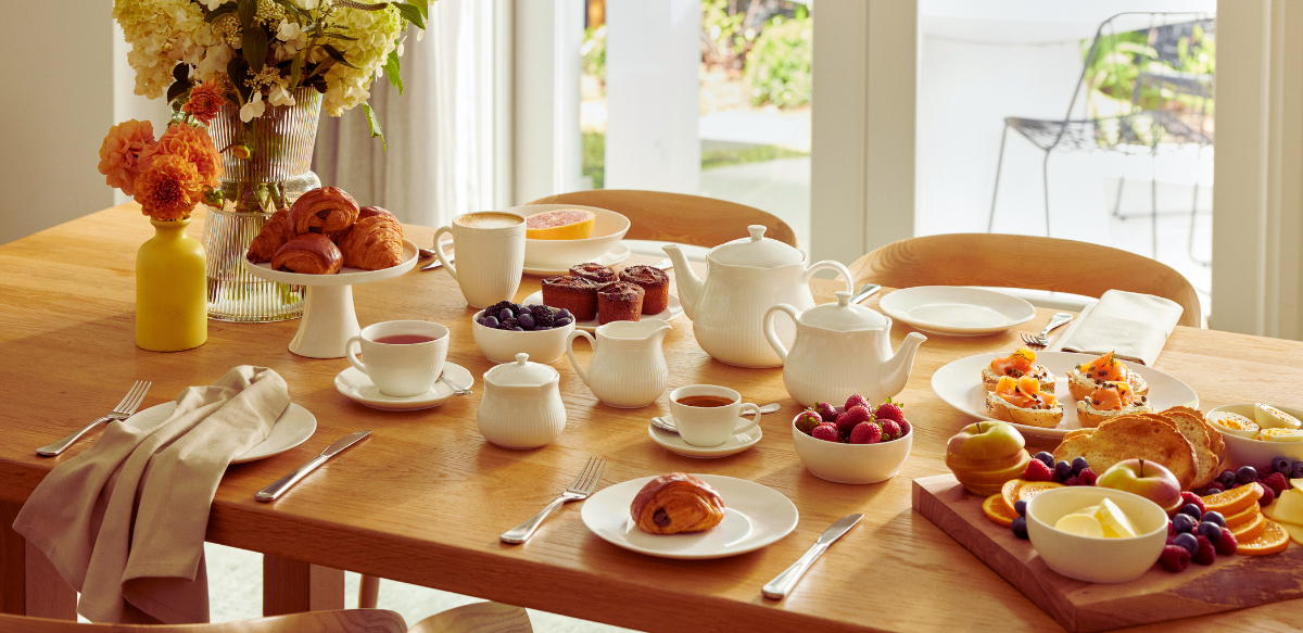 From coffee chats to teatimes, celebrate with White Basics Rococo